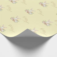 Yellow Brown Script Cute Baby Shower Wrap