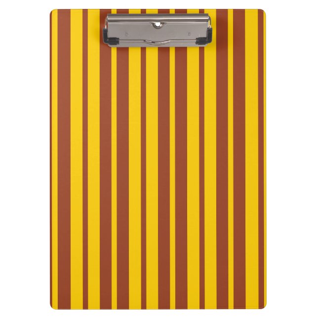 Yellow Brown Stylish Stripes Pattern Design  Clipboard (Front)