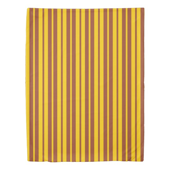Yellow Brown Stylish Stripes Pattern Design  Duvet Cover (Front)