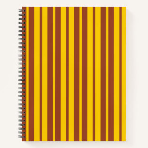 Yellow Brown Stylish Stripes Pattern Design  Notebook