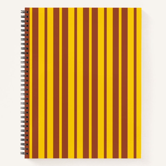 Yellow Brown Stylish Stripes Pattern Design  Notebook (Front)