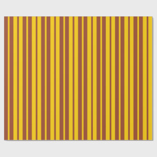 Yellow Brown Stylish Stripes Pattern Design  Wrapping Paper