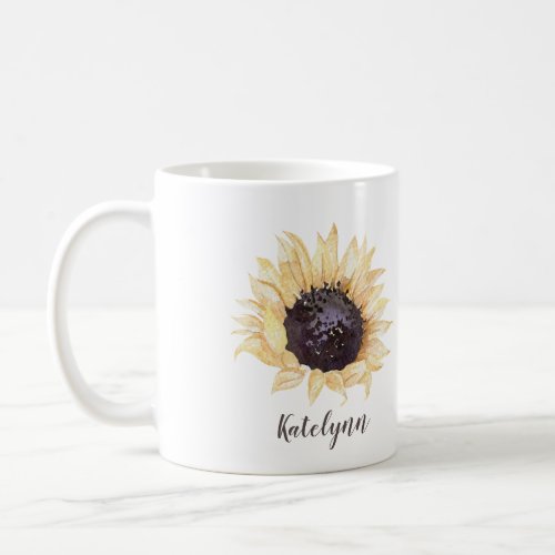 Yellow  Brown Sunflower Personalized Coffee Mug