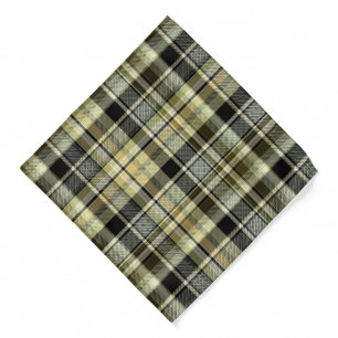 Yellow-brown tartan plaid. bandana