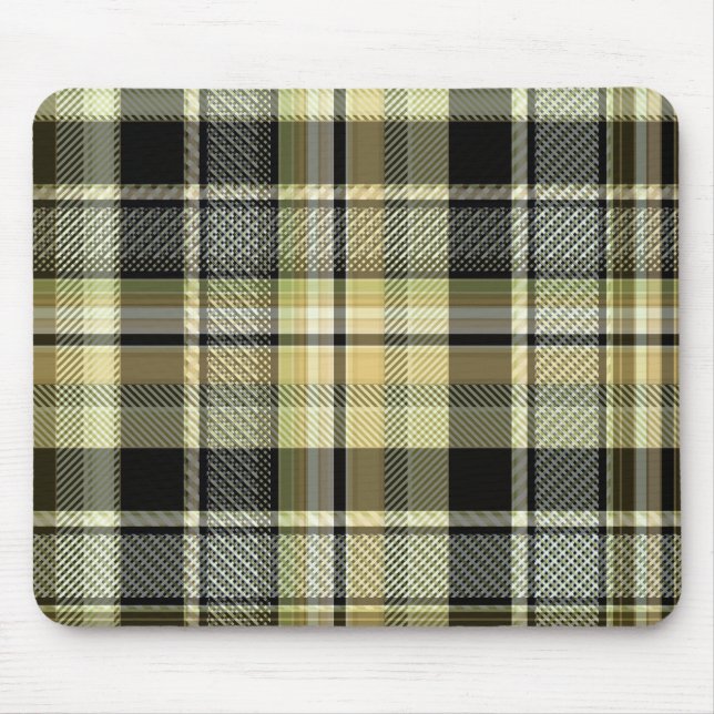 Yellow-brown tartan plaid.  mouse pad (Front)