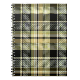 Yellow-brown tartan plaid. notebook