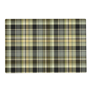 Yellow-brown tartan plaid.  placemat