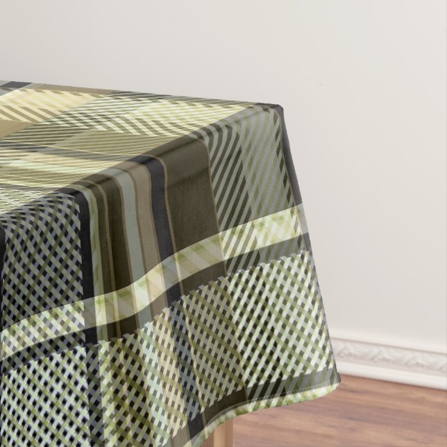 Yellow-brown tartan plaid.  tablecloth (In Situ)
