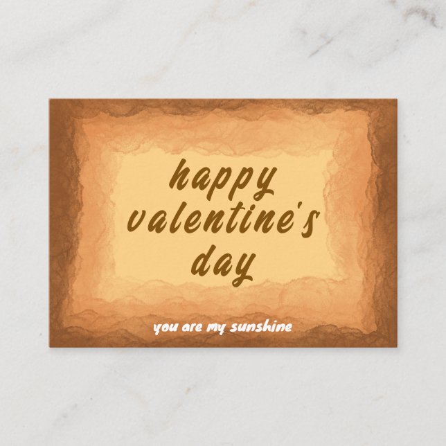 Yellow - Brown Valentine's Day Enclosure Card (Front)