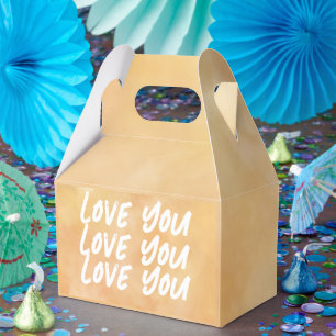 Yellow - Brown Valentine's Day Favor Boxes