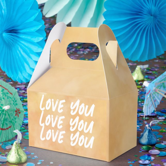Yellow - Brown Valentine's Day Favor Boxes (Party)