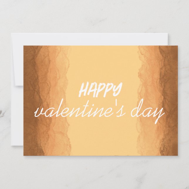 Yellow - Brown Valentine's Day Holiday Card (Front)