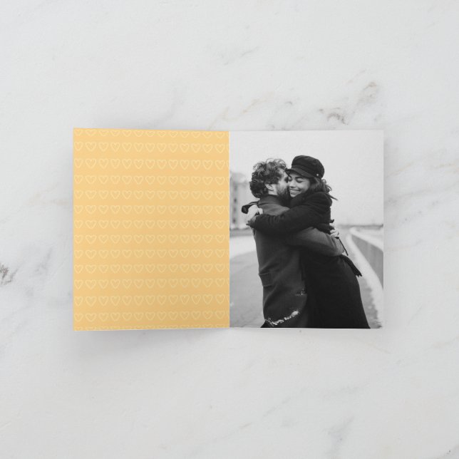 Yellow - Brown Valentine's Day Holiday Card (Inside)