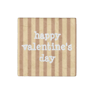 Yellow - Brown Valentine's Day Stone Magnet