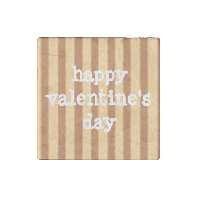 Yellow - Brown Valentine's Day Stone Magnet (Front)