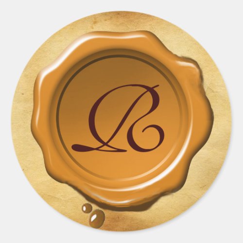 YELLOW BROWN  WAX SEAL PARCHMENT Monogram