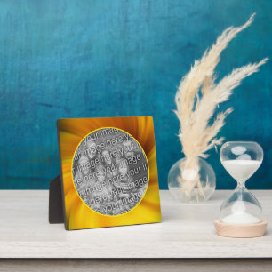 Yellow Brown Whirlpool Add Your Own Photo Plaque