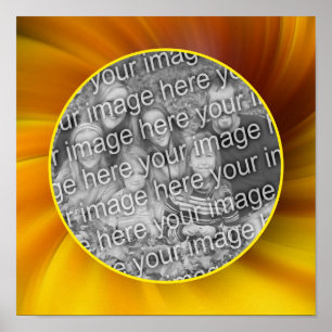 Yellow Brown Whirlpool Frame Add Your Own Photo Poster