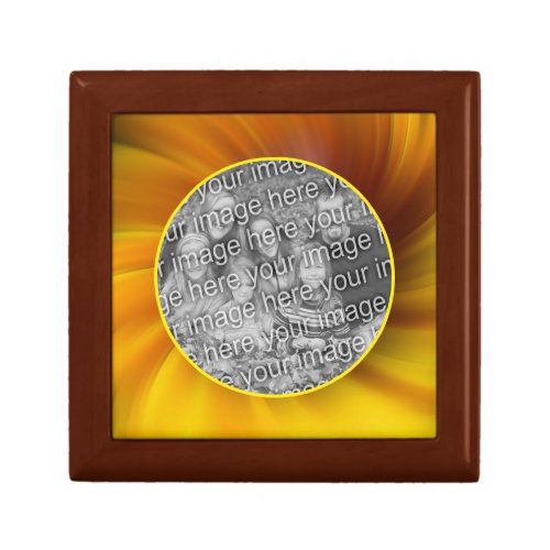 Yellow Brown Whirlpool Frame Create Your Own Photo Gift Box