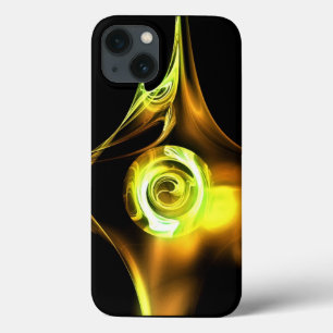 YELLOW BROWN WHITE FRACTAL ROSE iPhone 13 CASE