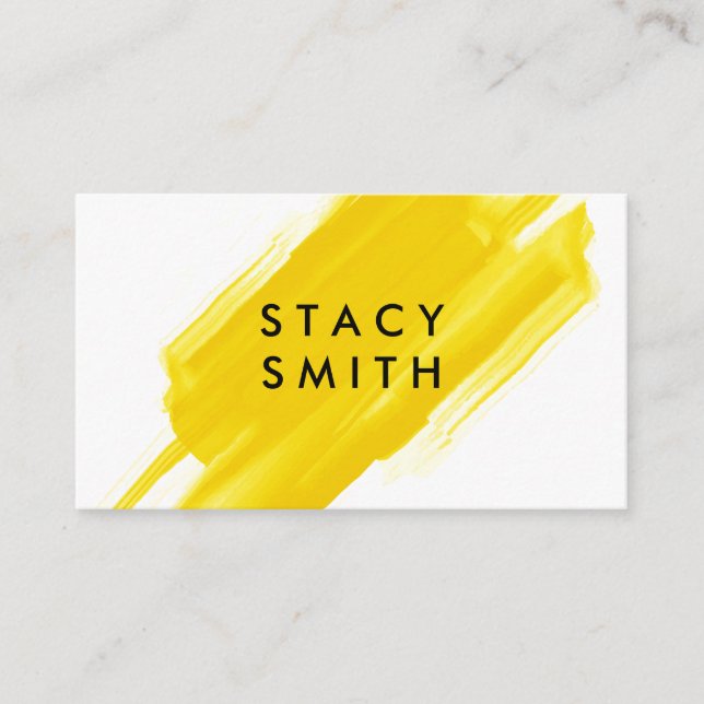 Yellow Brushed Business Card (Front)