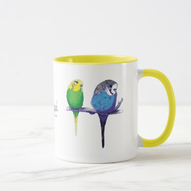 Yellow Budgie Bird Parrot Mug (Right)