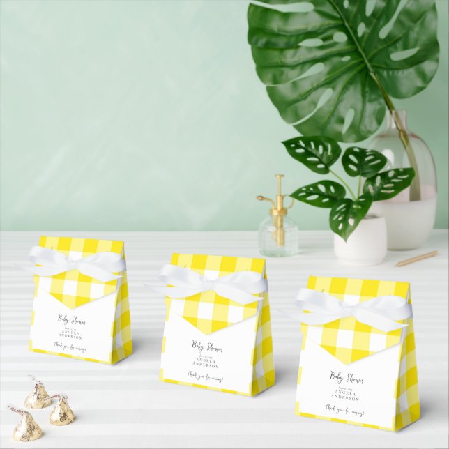 Yellow Buffalo Plain Baby Shower Thank You Favor Boxes (Multiple)