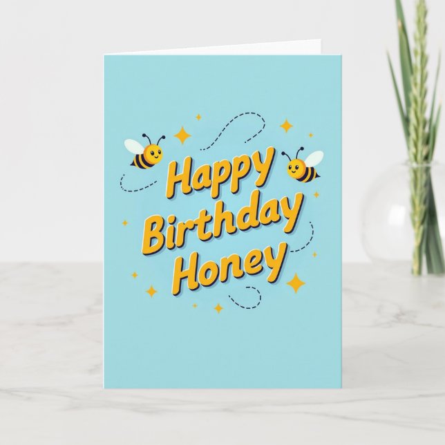 Yellow Bug Birthday Card (Front)