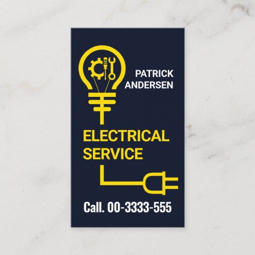 Yellow Bulb Plug Wiring Cable Business Card