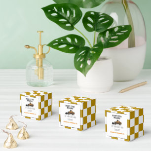 Yellow Bulldozer Construction Boys Birthday Favor Boxes