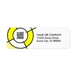 yellow bullseye QR code Label
