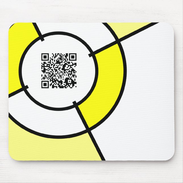 yellow bullseye QR code Mouse Pad (Front)