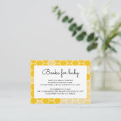 Yellow Bumble Bee Baby Shower Book Request Cards (Standing Front)