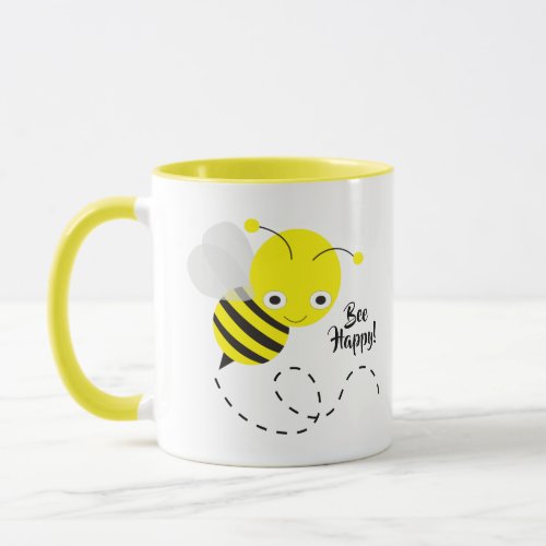 Yellow Bumble Bee Bee Happy Mug