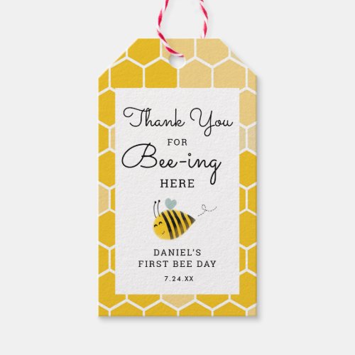 Yellow Bumble Bee Birthday Party Thank You Tags