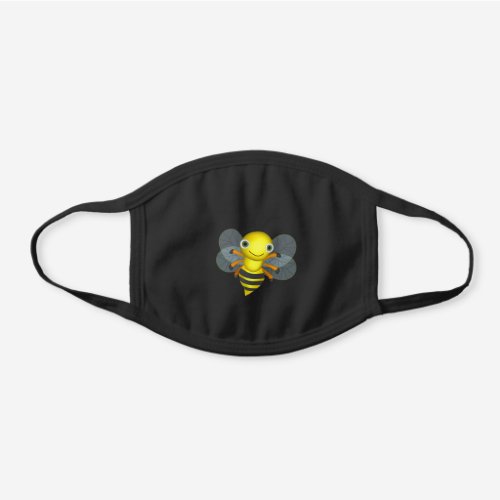 yellow bumble bee black cotton face mask