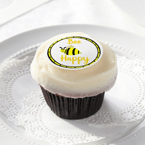 Yellow Bumble Bee Edible Frosting Rounds