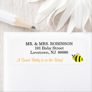 Yellow Bumble Bee Sweet Baby Label