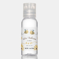 Yellow Bumblebee and Sunflowers First Birthay Hand Sanitizer