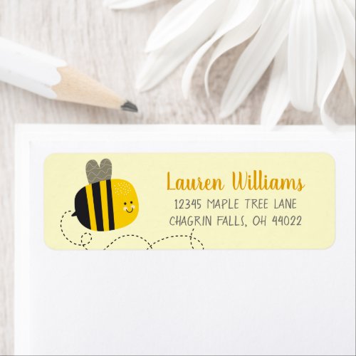 Yellow Bumblebee Child Birthday Cute Sweet Address Label