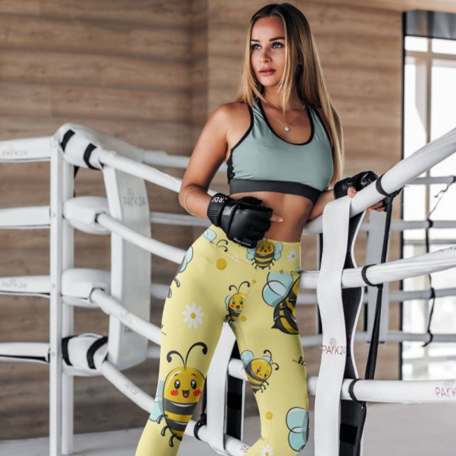 Yellow Bumblebees Floral Patterned | Leggings (Creator Uploaded)