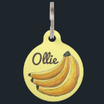 Yellow Bunch of Bananas Banana Fruit Foodie Pet Name Tag<br><div class="desc">Pet tag features an original marker illustration of a bunch of yellow bananas. Simply personalize with your pet's name and your contact information for a one-of-a-kind dog or cat tag. Lots of additional illustrations are available from this shop. Don't see what you're looking for? Need help with customization? Contact Rebecca...</div>