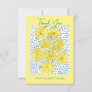 Yellow Bunch of Daisies Flat Thank You Card
