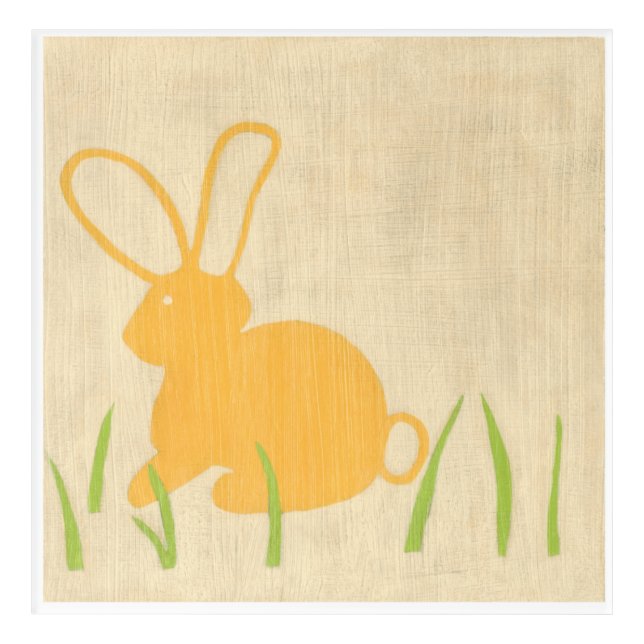 Yellow Bunny and Green Grass by Chariklia Zarris Acrylic Print (Front)