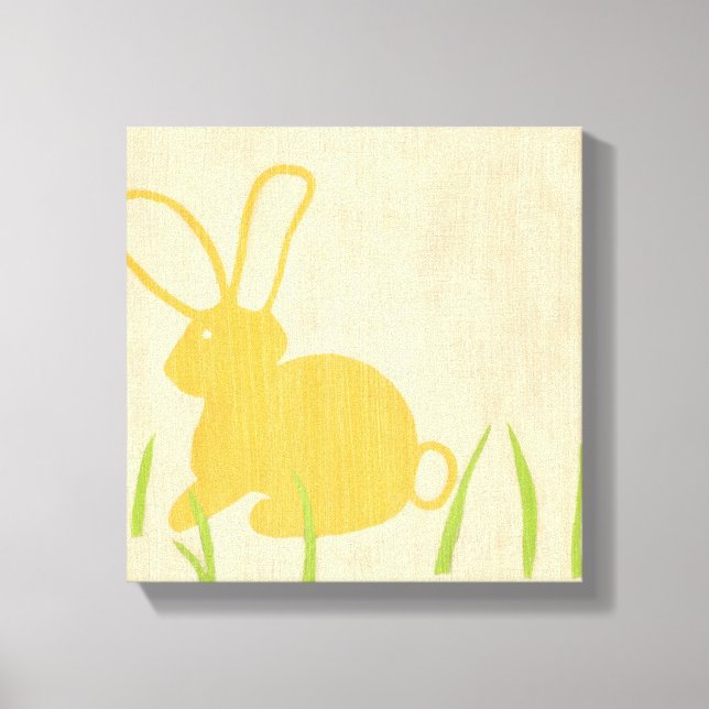 Yellow Bunny and Green Grass by Chariklia Zarris Canvas Print (Front)