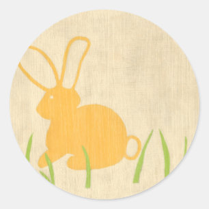 Yellow Bunny and Green Grass by Chariklia Zarris Classic Round Sticker
