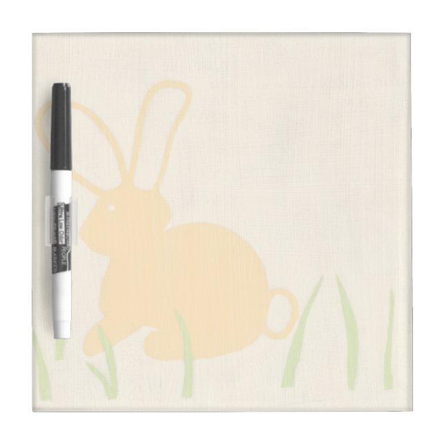 Yellow Bunny and Green Grass by Chariklia Zarris Dry-Erase Board (Front)