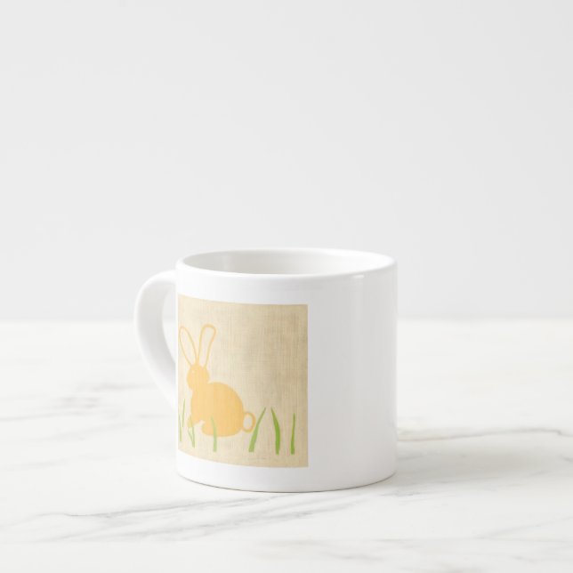 Yellow Bunny and Green Grass by Chariklia Zarris Espresso Cup (Front Left)