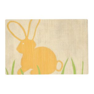 Yellow Bunny and Green Grass by Chariklia Zarris Placemat