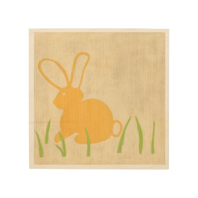 Yellow Bunny and Green Grass by Chariklia Zarris Wood Wall Decor (Front)